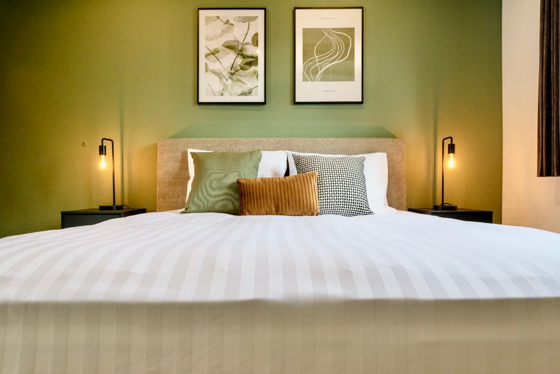 Hoogmolen Verblijf Peerdermolen Kamer B2 Bed Overzicht · Landgoed De Hoogmolen in Oudsbergen