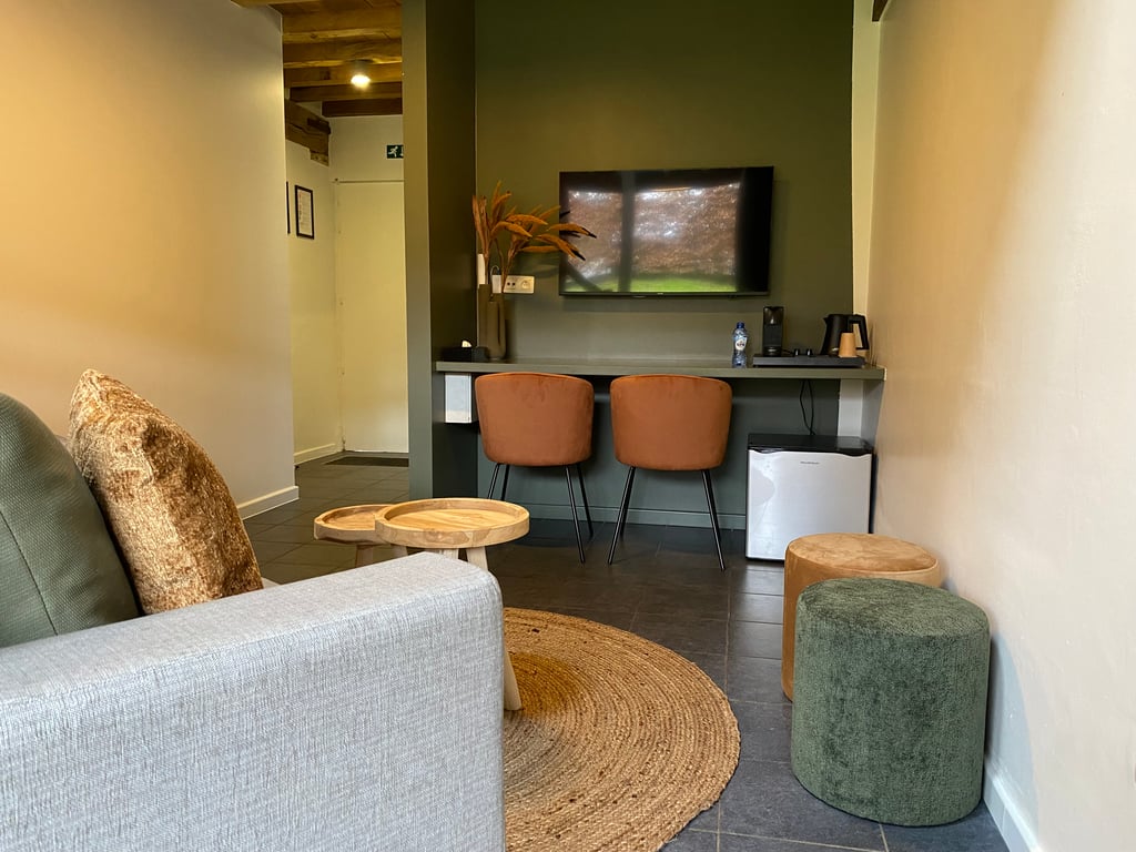 Hoogmolen Verblijf Suite A4 Slaapkamer Bed · Landgoed De Hoogmolen in Oudsbergen